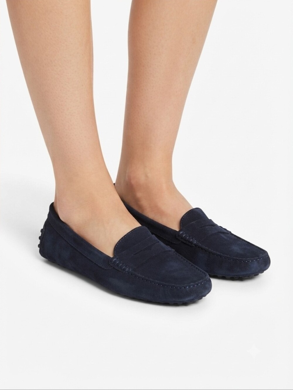 Tod's Navy Suede Driving Loafers - Women Size 36